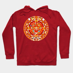 Full Color Ancient Sun Aztec Calendar Hoodie